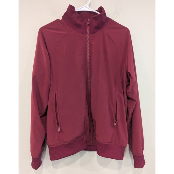 Athleta Brooklyn Bomber Jacket I. Maroon Size Medium - Picture 8 of 8